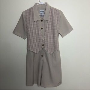 1980s skort jumpsuit with built in vest